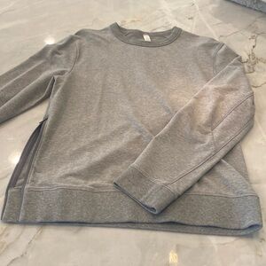 Lululemon heather gray sweatshirt w right side zipper; never worn